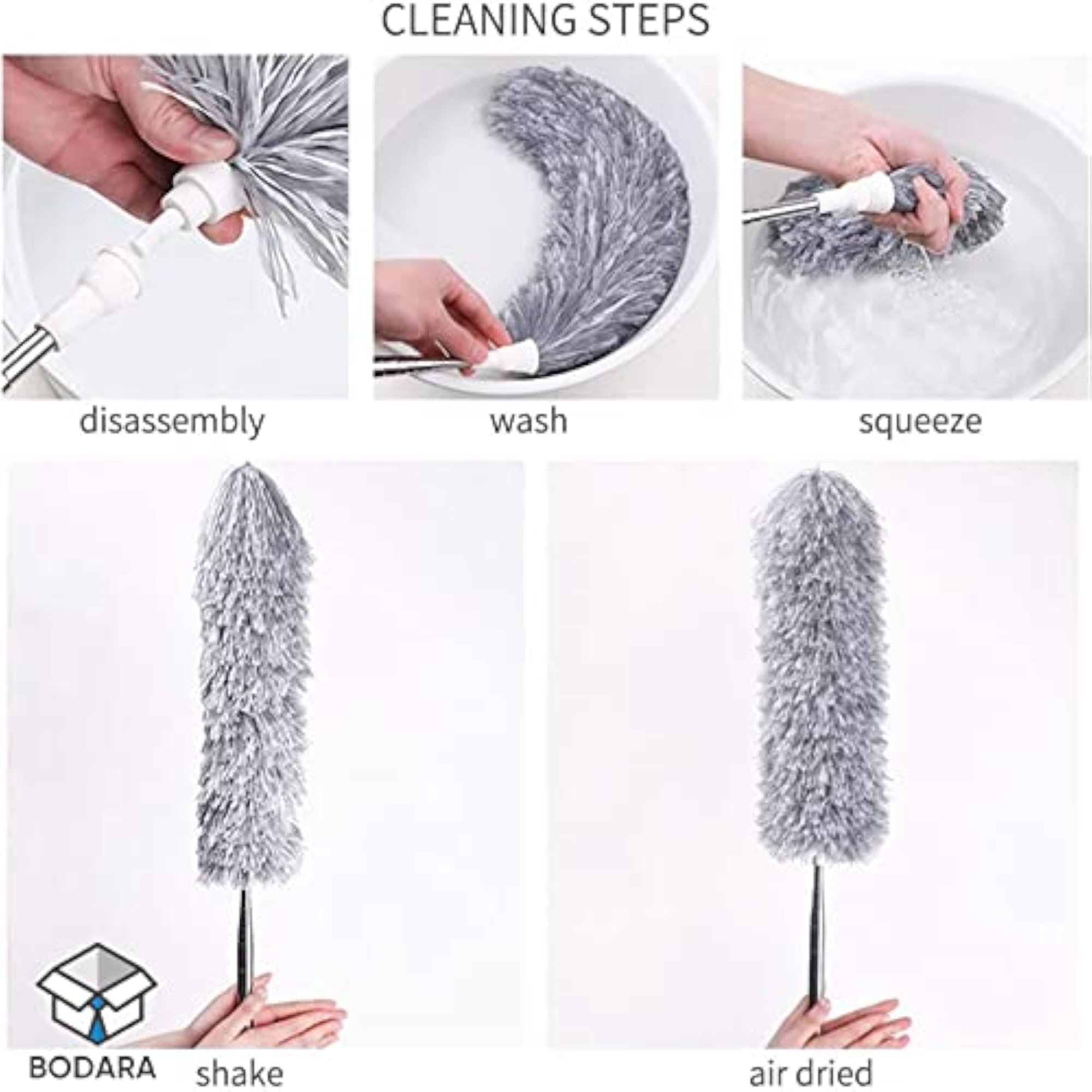 Upgraded Microfiber Duster with Extendable Pole